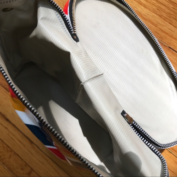 Colorful vintage vinyl zip bag w shoulder strap - Picture 7 of 13